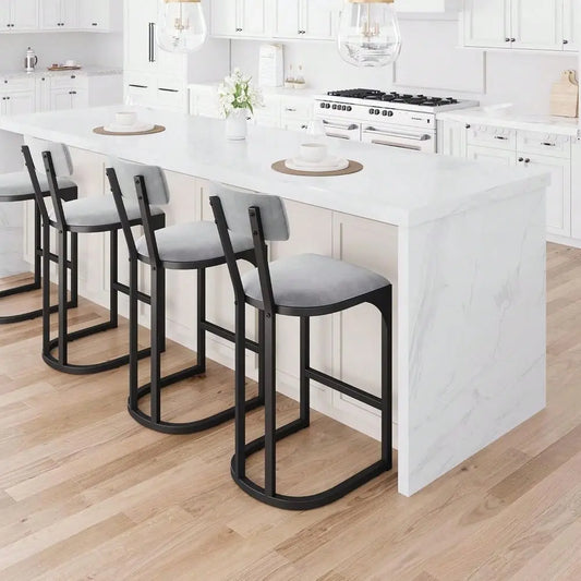 XMSJ Armless Bar Stools Kitchen Pub Chairs Set Of 2