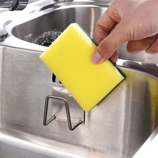 Stainless Steel Sink Sponge Holder Rack For Kitchen Organization
