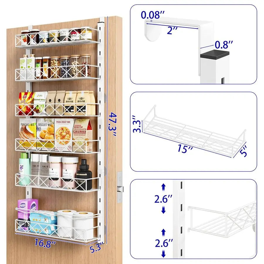 Over The Door Organizer Six Tier Pantry And Spice Rack