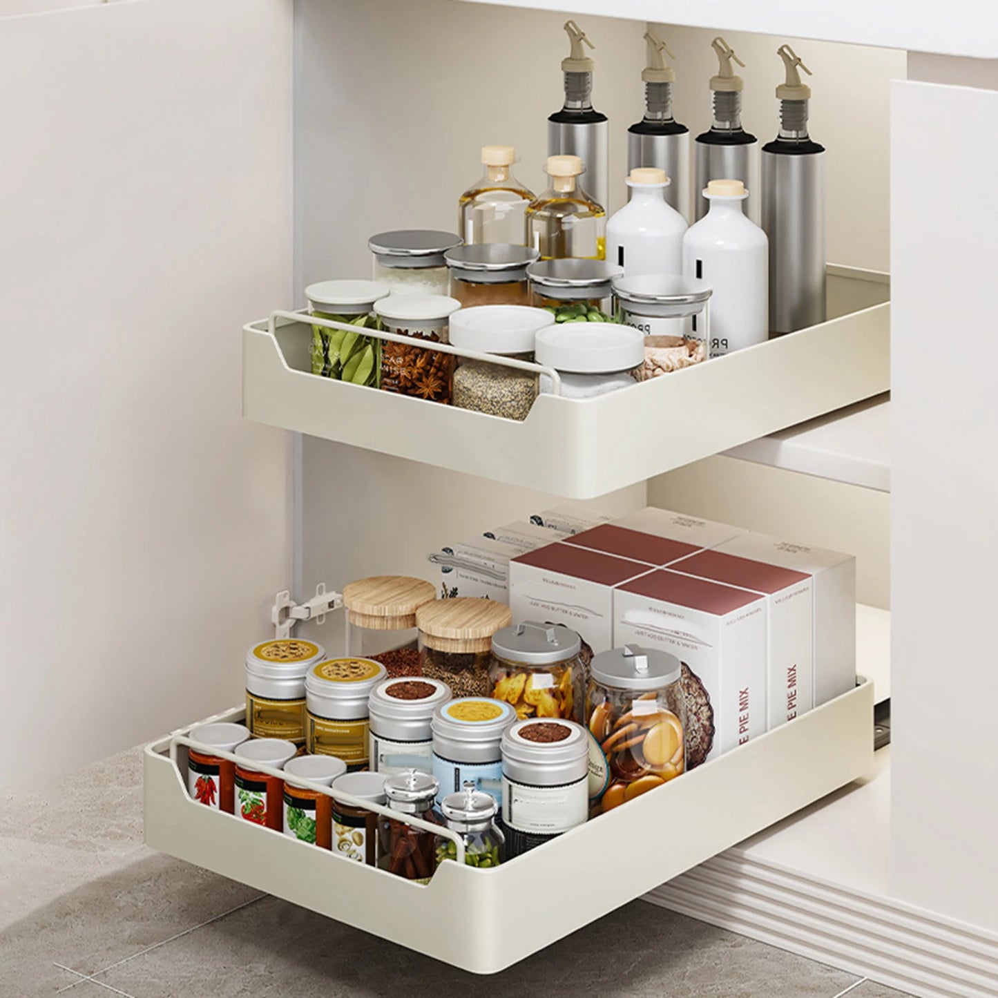 TWISTER.CK Pull Out Cabinet Organizer With Adhesive Film Sliding Drawer