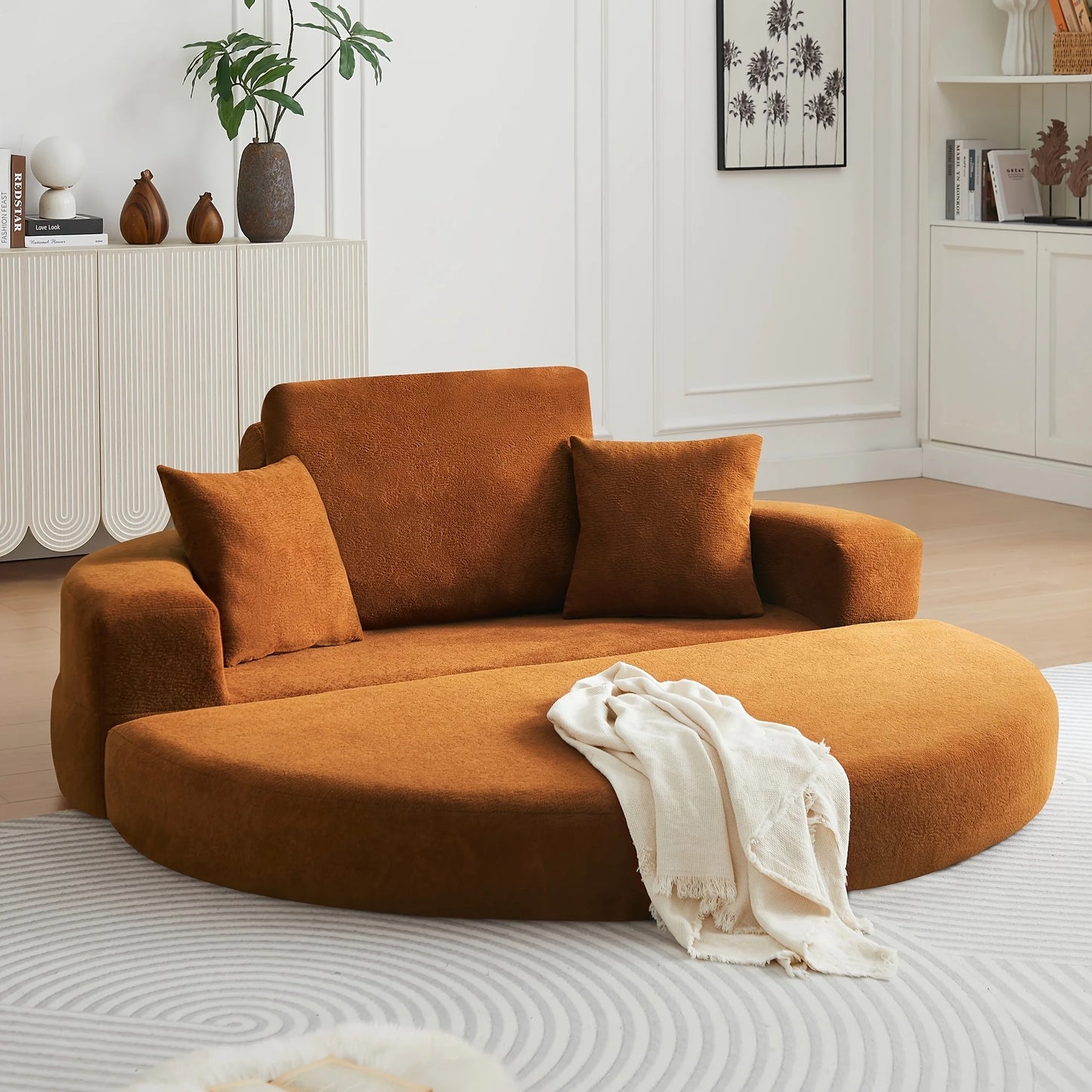 PIYRQ Foldable Convertible Sleeper Sofa With 3 Pillows