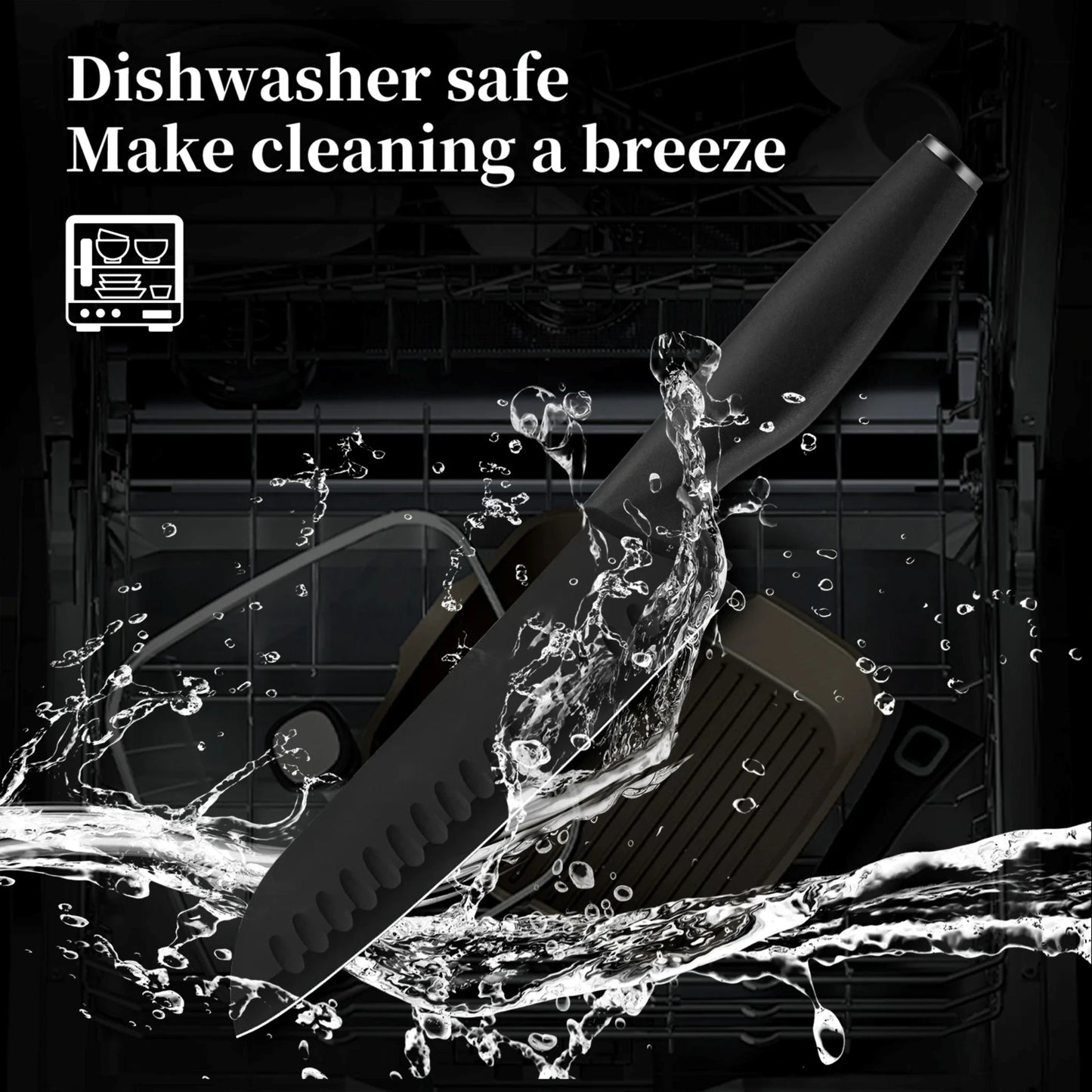 Stainless Steel Knife Set Ergonomic Handle Multi Purpose Kitchen
