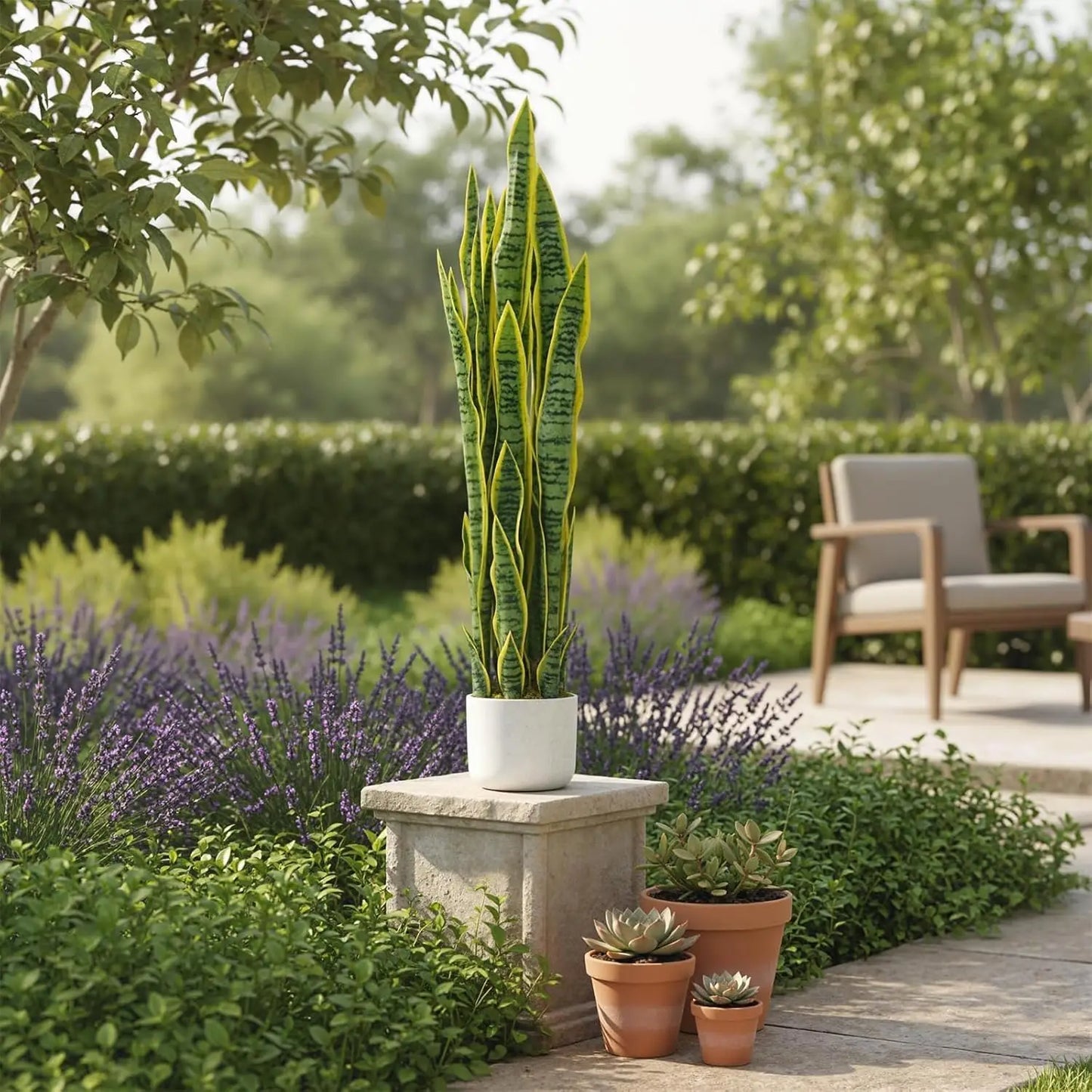 HiMISS Artificial Sansevieria Snake Plant With Planter