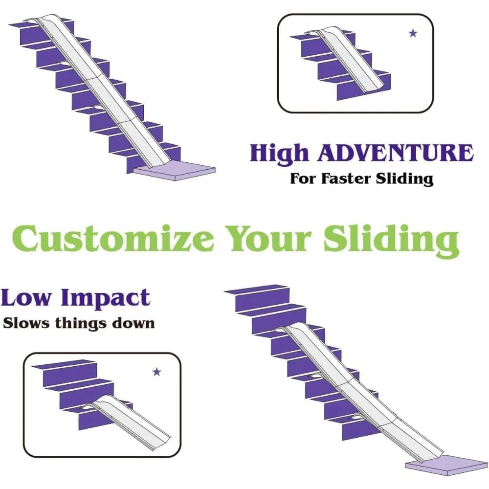 4 Pack Indoor Staircase Slide For Kids Adjustable Length Safe Anti Slip