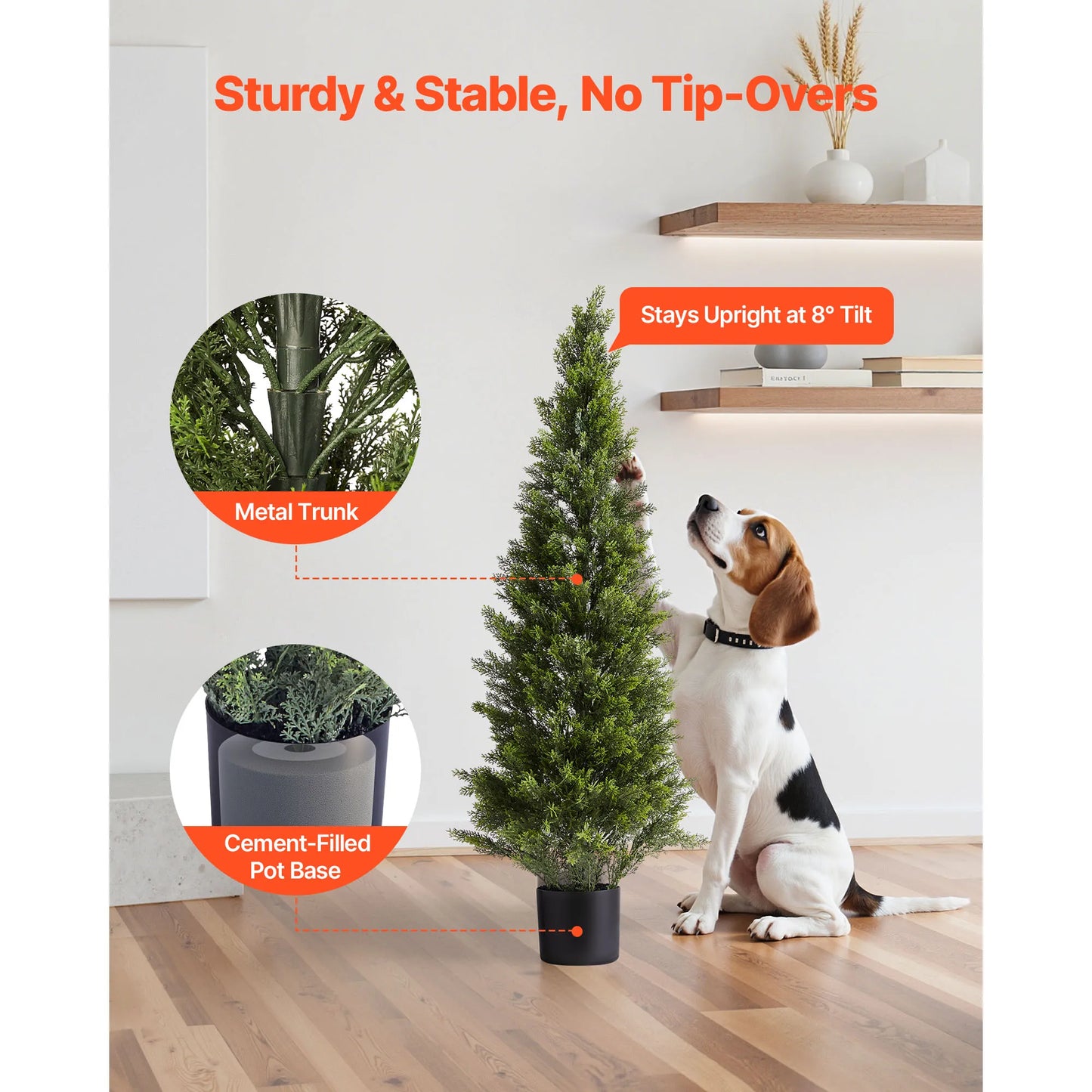 SucceBuy Artificial Topiary Cedar Trees 2 Piece Set