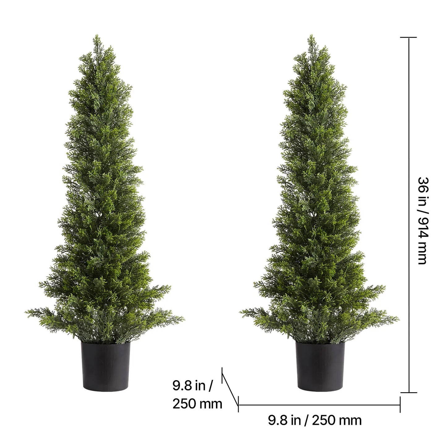 SucceBuy Artificial Topiary Cedar Trees 2 Piece Set