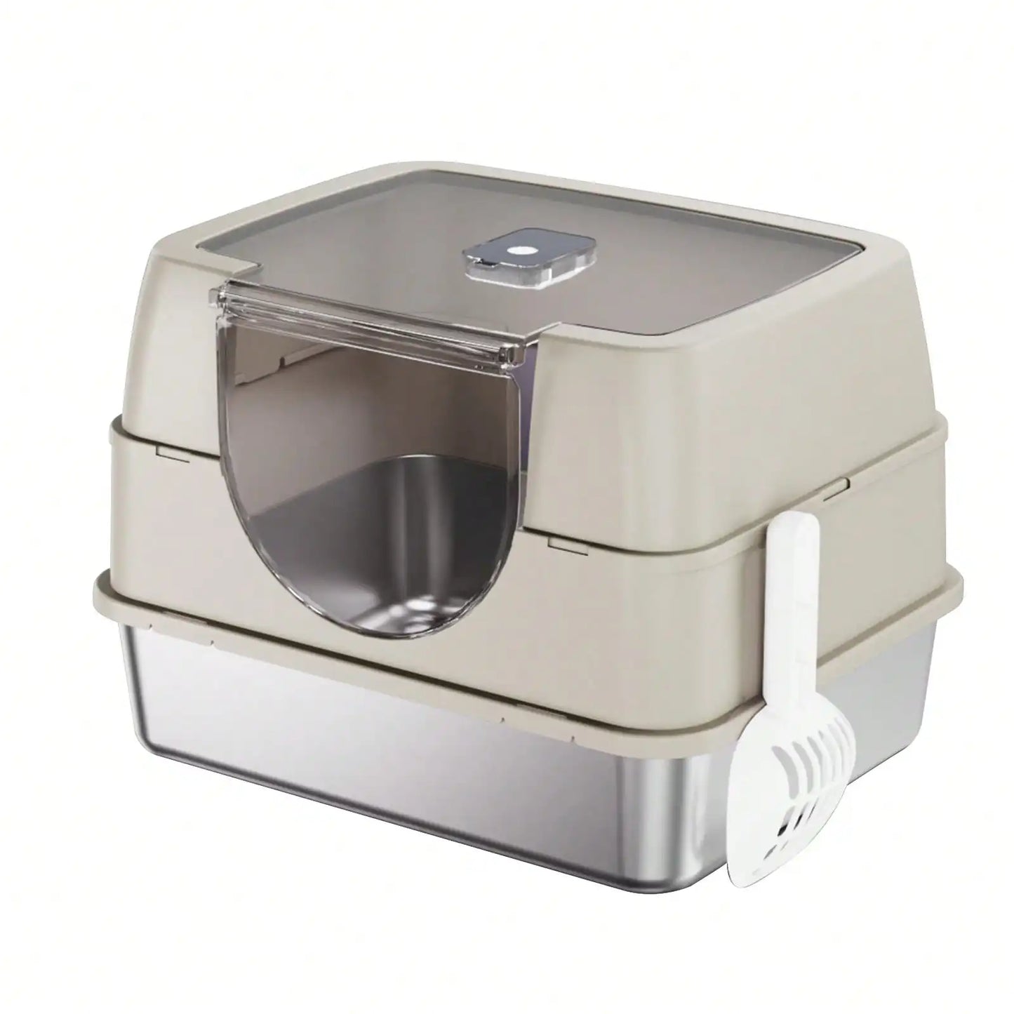 Stainless Steel Front Entry Cat Litter Box Top Exit Enclosure