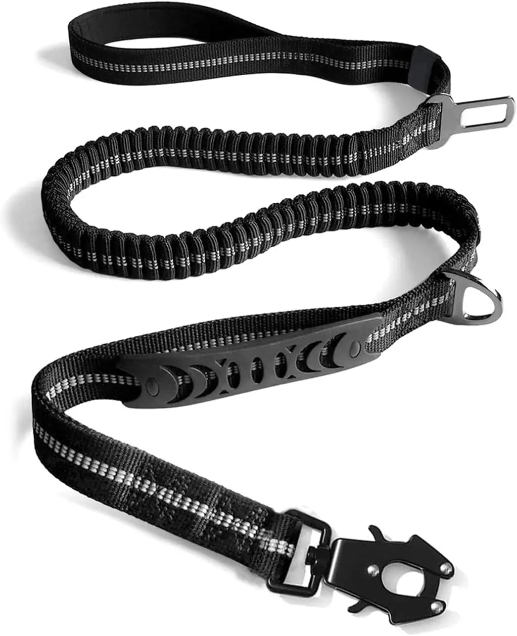 Reflective Shock Absorbing Tactical Dog Leash With Seatbelt