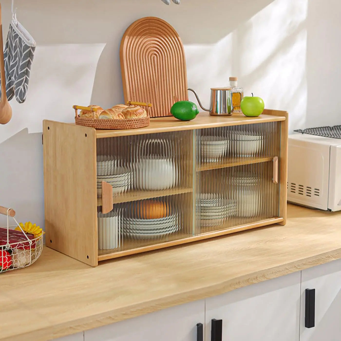 Gdrasuya10 Bamboo Kitchen Pantry Storage Cabinet With 4 Shelves