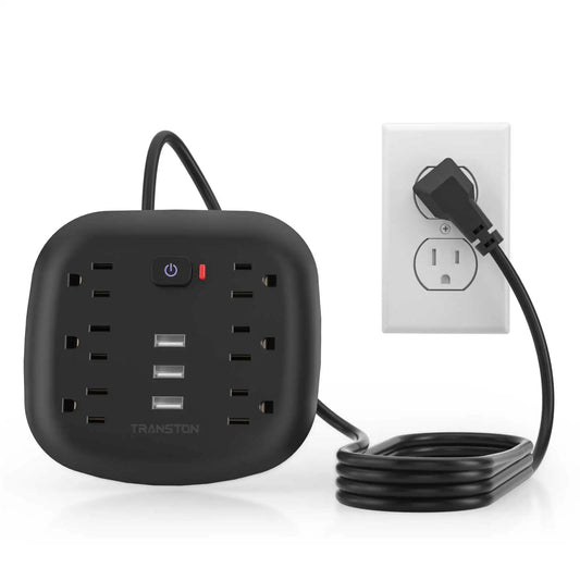 TRANSTON Surge Protector Outlet With Three USB Ports And Cord