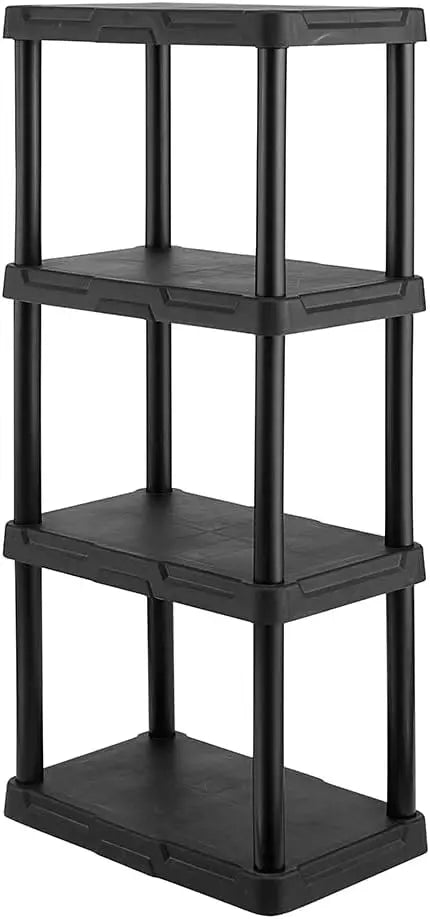 CX 4-Tier Plastic Storage Shelving Unit Light 50lbs Per Shelf