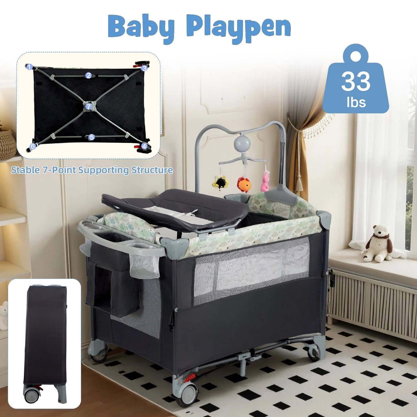 Pack N Play Portable Playard With Bassinet And Changing Table