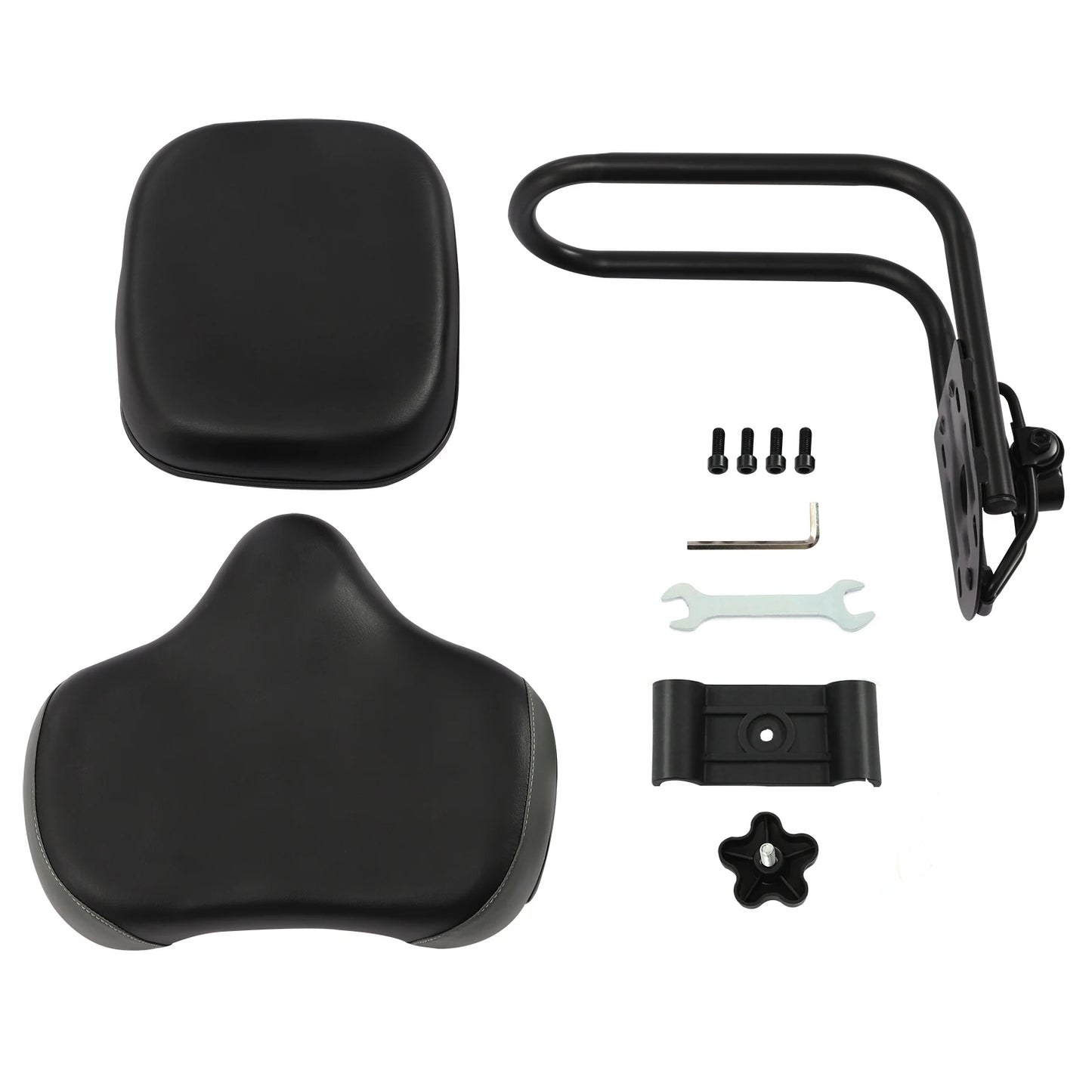 Extra Wide Bike Seat With Backrest Ergonomic Design Adjustable Height