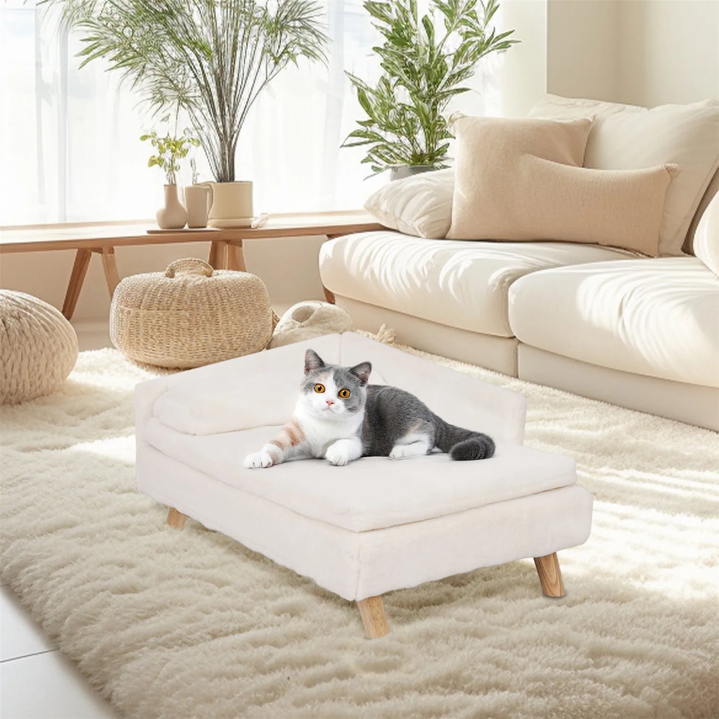 BINGOPAW Waterproof Pet Sofa Bed Raised Lounger For Dogs And Cats