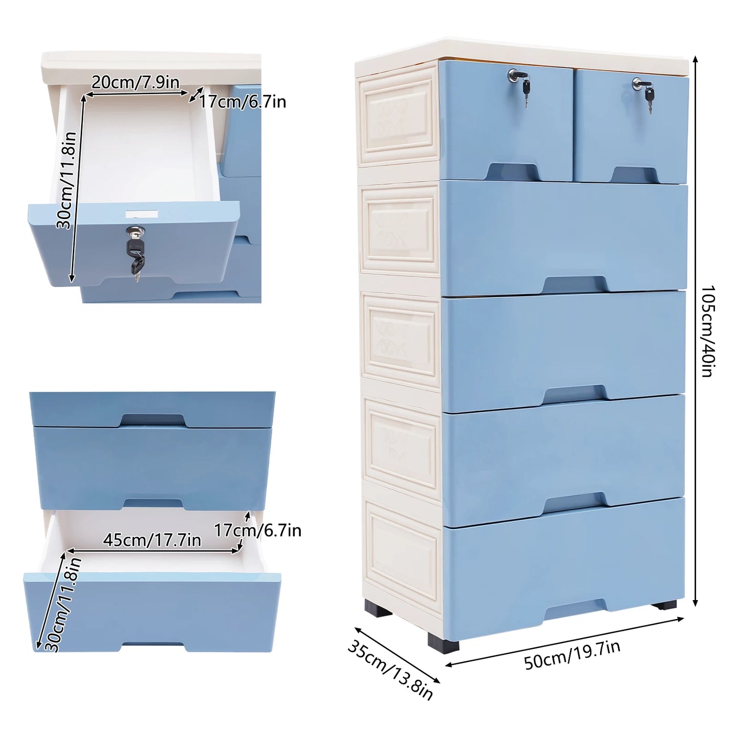 Modern Plastic Dresser Storage Tower For Home Office Bedroom