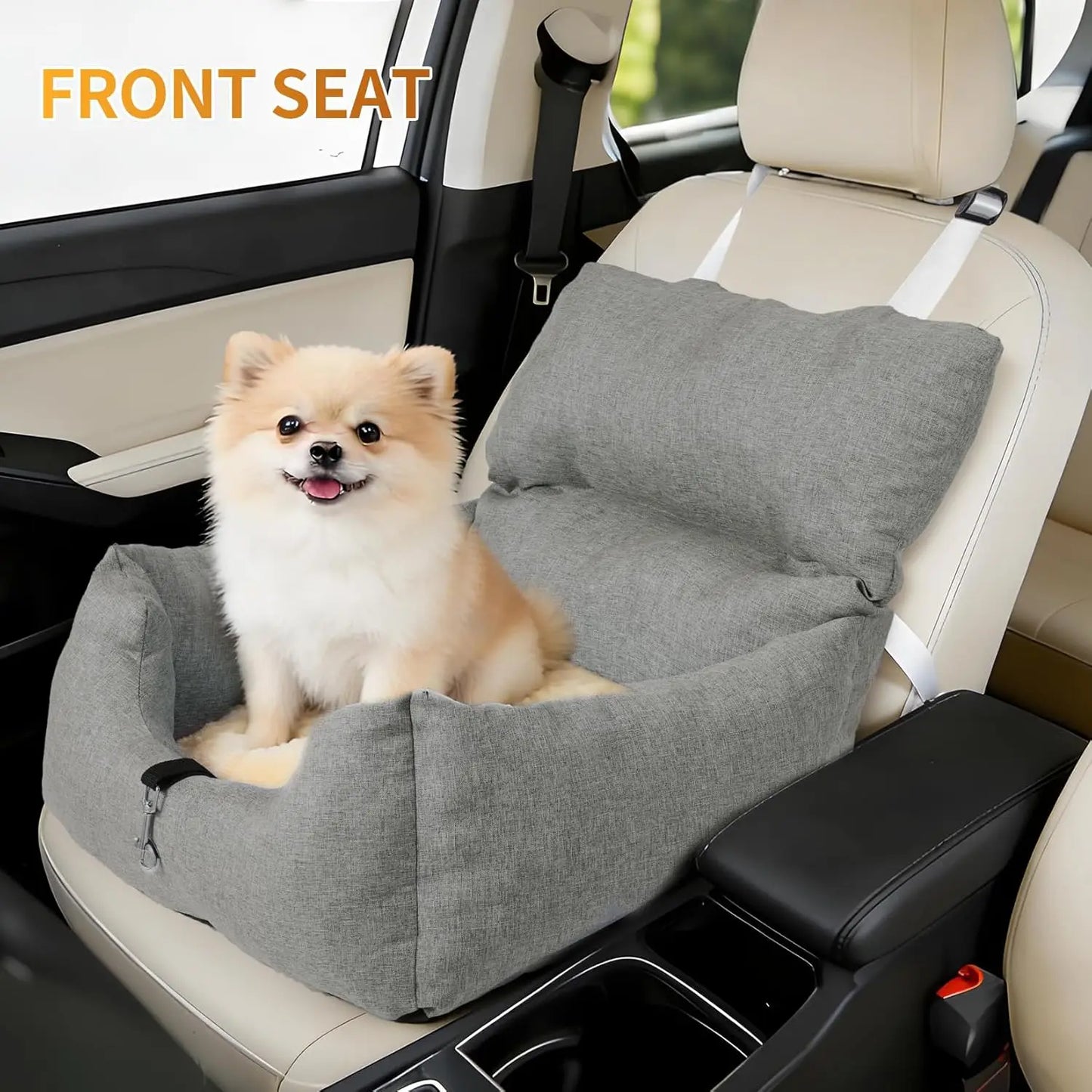 HiMISS Dog Booster Car Seat Bed Portable Elevated Travel Tether