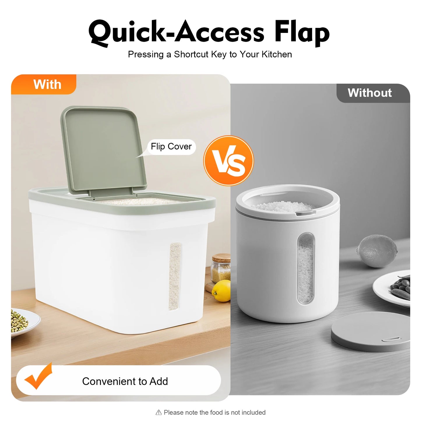 Airtight 10kg Food Storage Container For Flour And Rice Dispenser