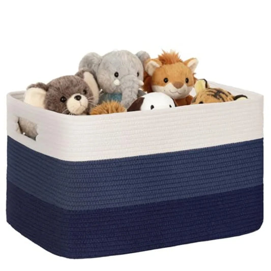 Laundry Basket With Leather Handles For Living Room Storage
