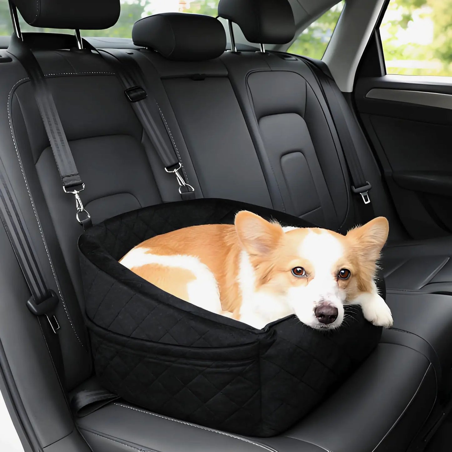 HiMISS Dog Booster Car Seat With Detachable Washable Bed