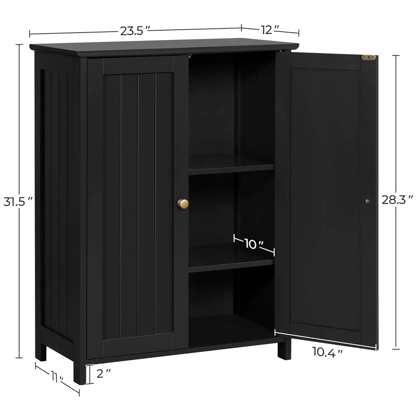 Bathroom Floor Cabinet Modern Storage Organizer With Adjustable Shelves