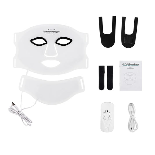 Foreverlily Silicone LED Mask With Neck Infrared Red Light Therapy