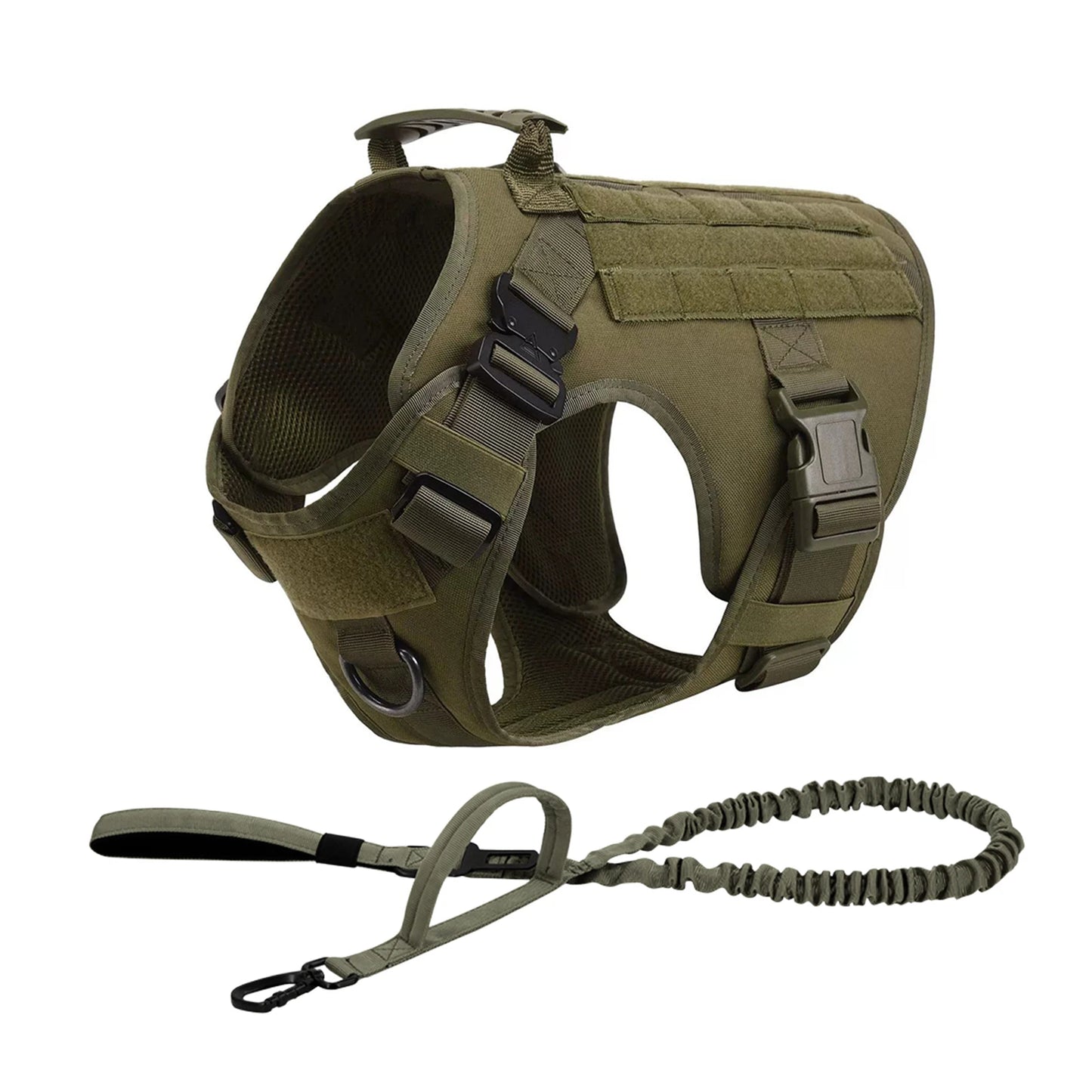 PETRAVEL Tactical Dog Harness Vest With Leash Molle Pouches