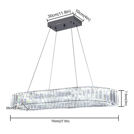 VETRULUS Modern Crystal Oval LED Chandelier Ceiling Light Fixture