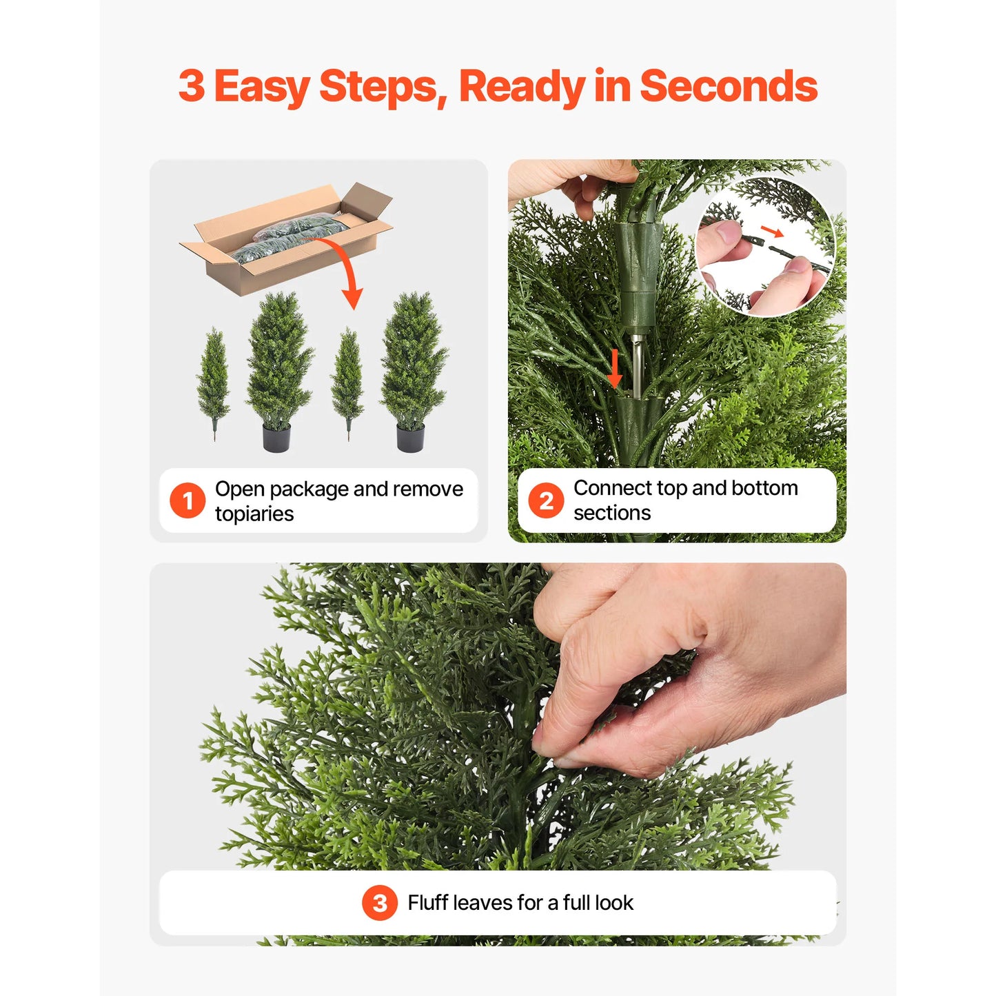 SucceBuy Artificial Topiary Cedar Trees 2 Piece Set