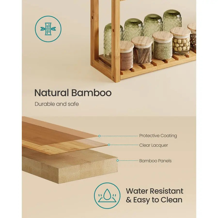 Bamboo 3 Tier Adjustable Plant Rack Wall Mount or Stand