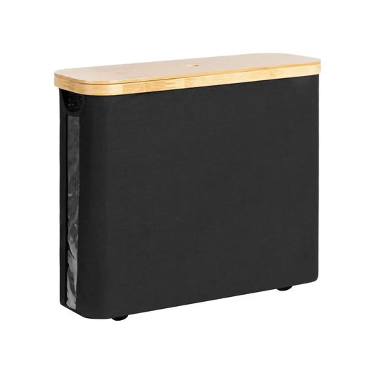 XMSJ Toilet Paper Storage Basket With Bamboo Lid Organizer