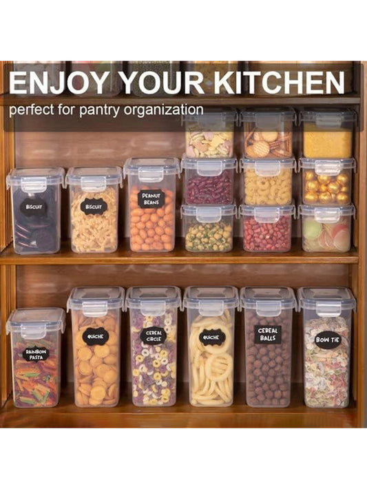 Stackable Large Capacity Food Storage Containers Set For Kitchen Organization