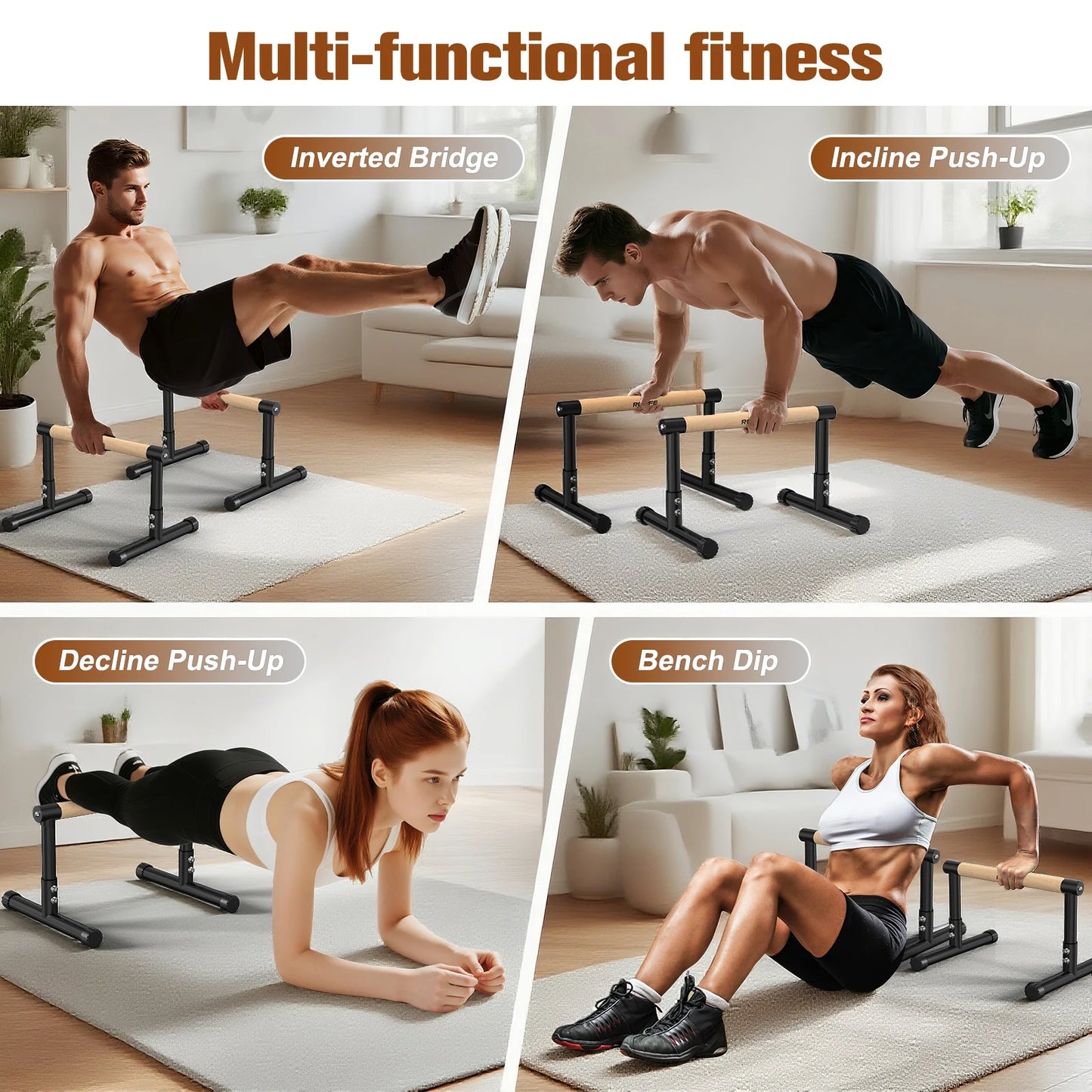 Dip Station Parallel Bars Heavy Duty Dip Stand Gym