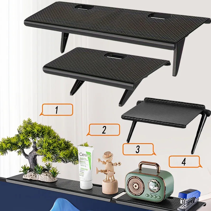 Adjustable TV Screen Top Shelf Monitor Desk Organizer Rack