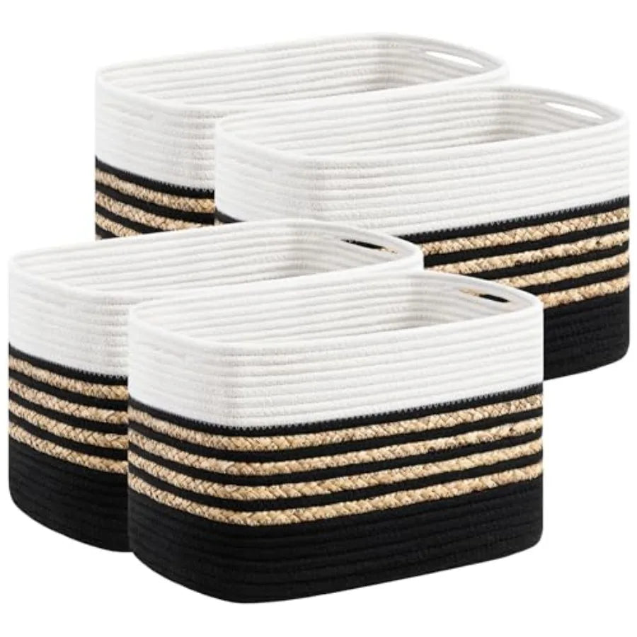 Woven Storage Baskets For Toys And Towels With Handles