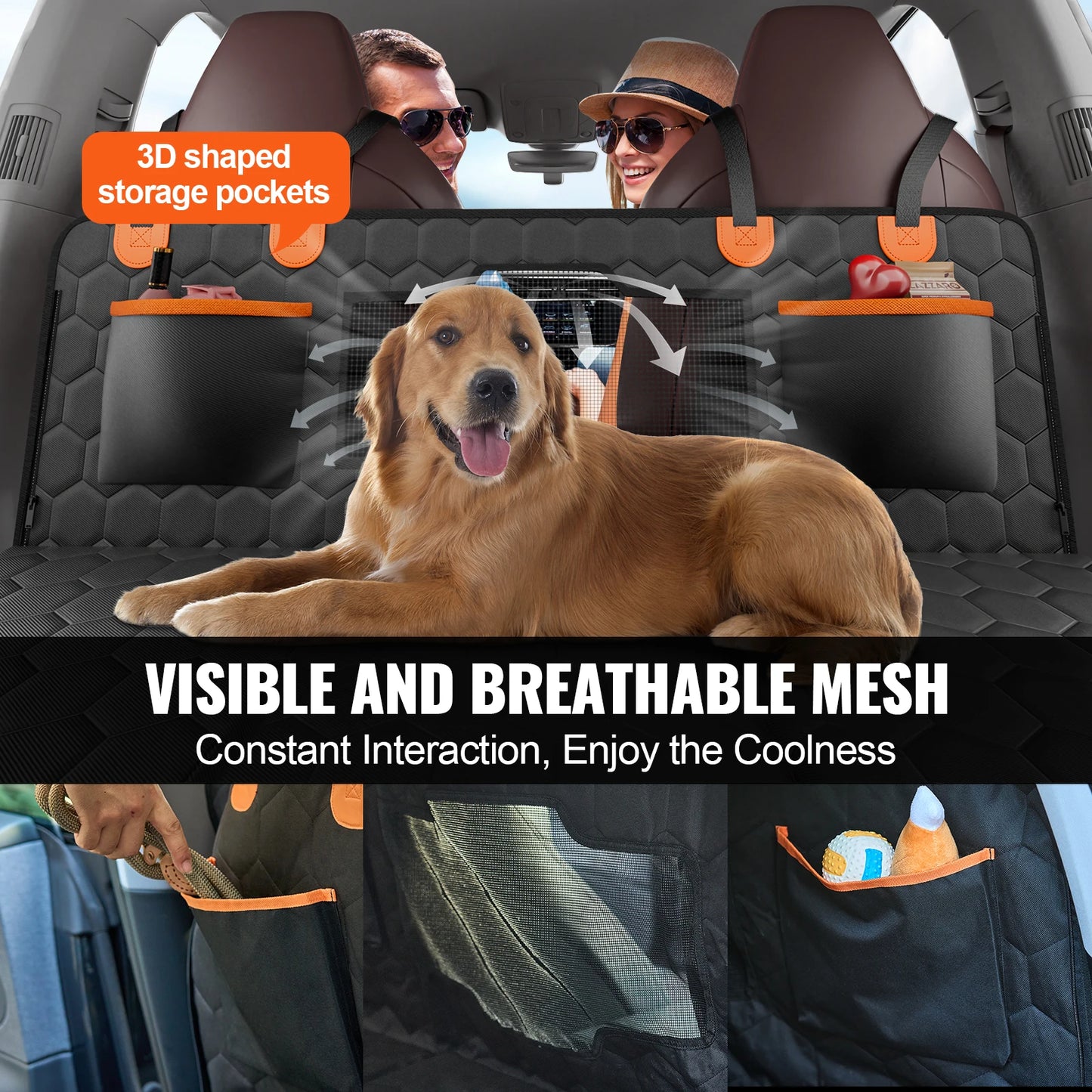 SucceBuy Back Seat Extender Dog Car Seat Cover Hammock With Mesh Window