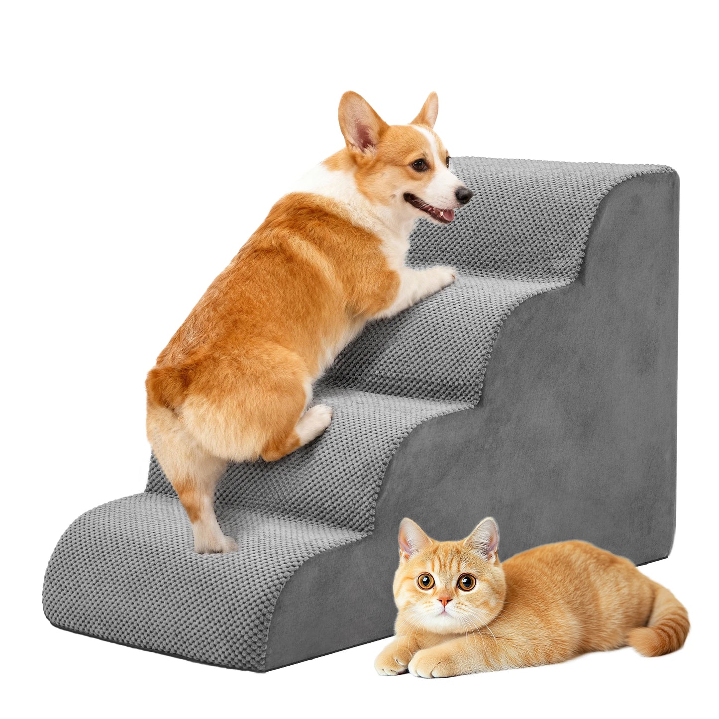 Three To Five Step High Density Foam Dog Stairs Ramp
