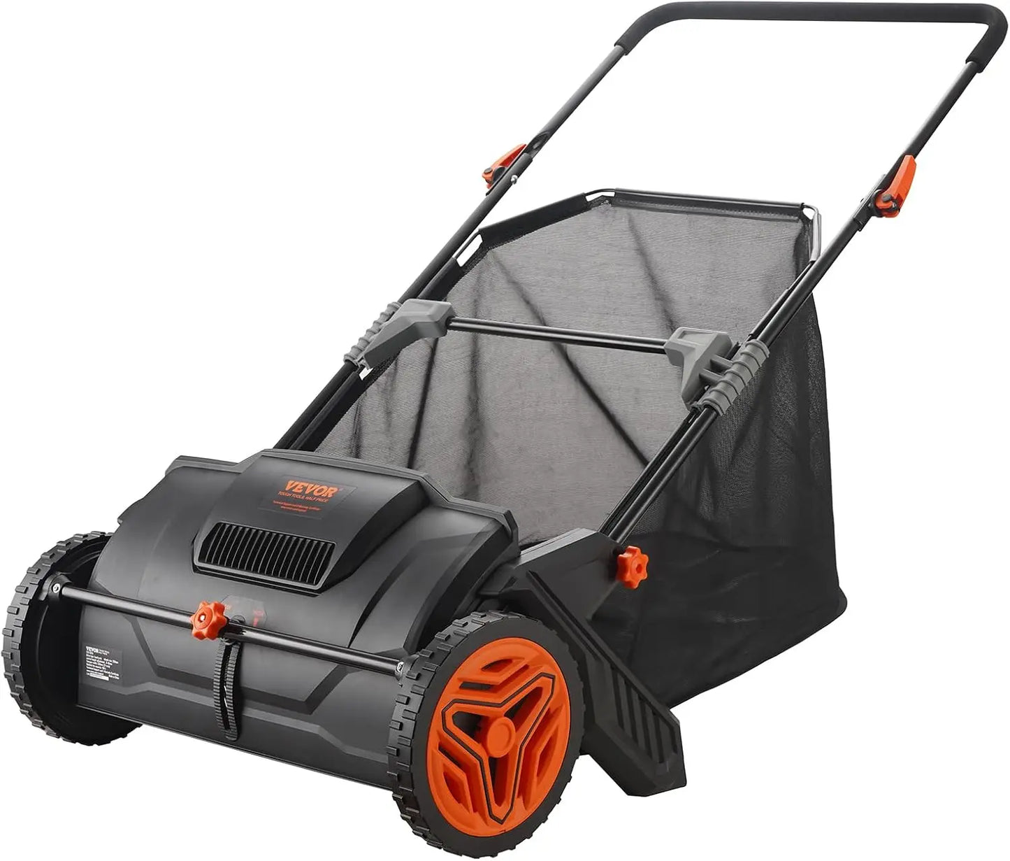 Push Lawn Sweeper Leaf And Grass Collector Heavy Duty Steel