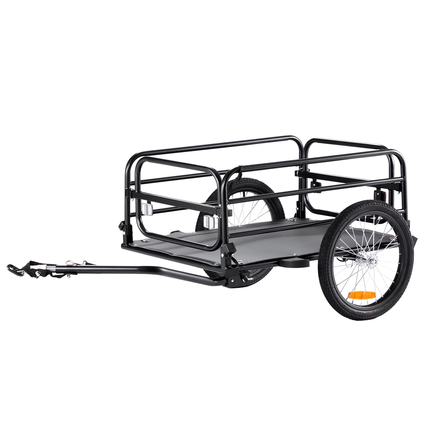 Foldable Bike Cargo Trailer 160 Lb Capacity With Universal Hitch