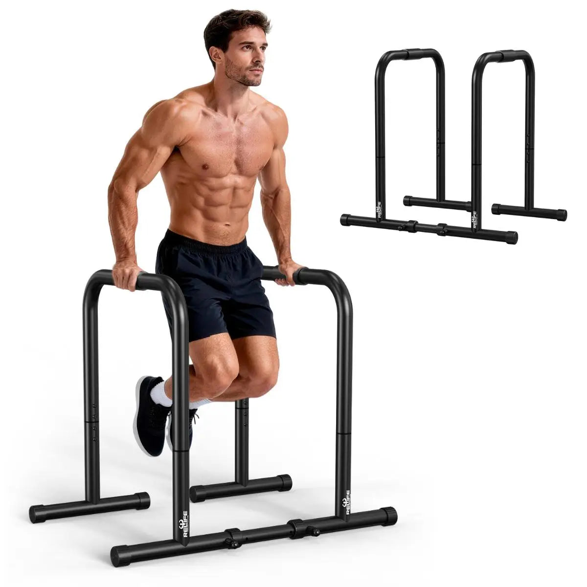 Adjustable Dip Bar Station 400 Lb Capacity For Home Gym