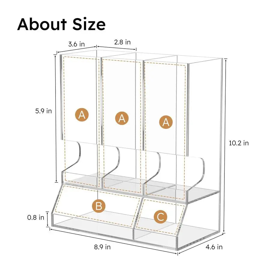 XMSJ Clear Acrylic Coffee Pod Dispenser Organizer Rack