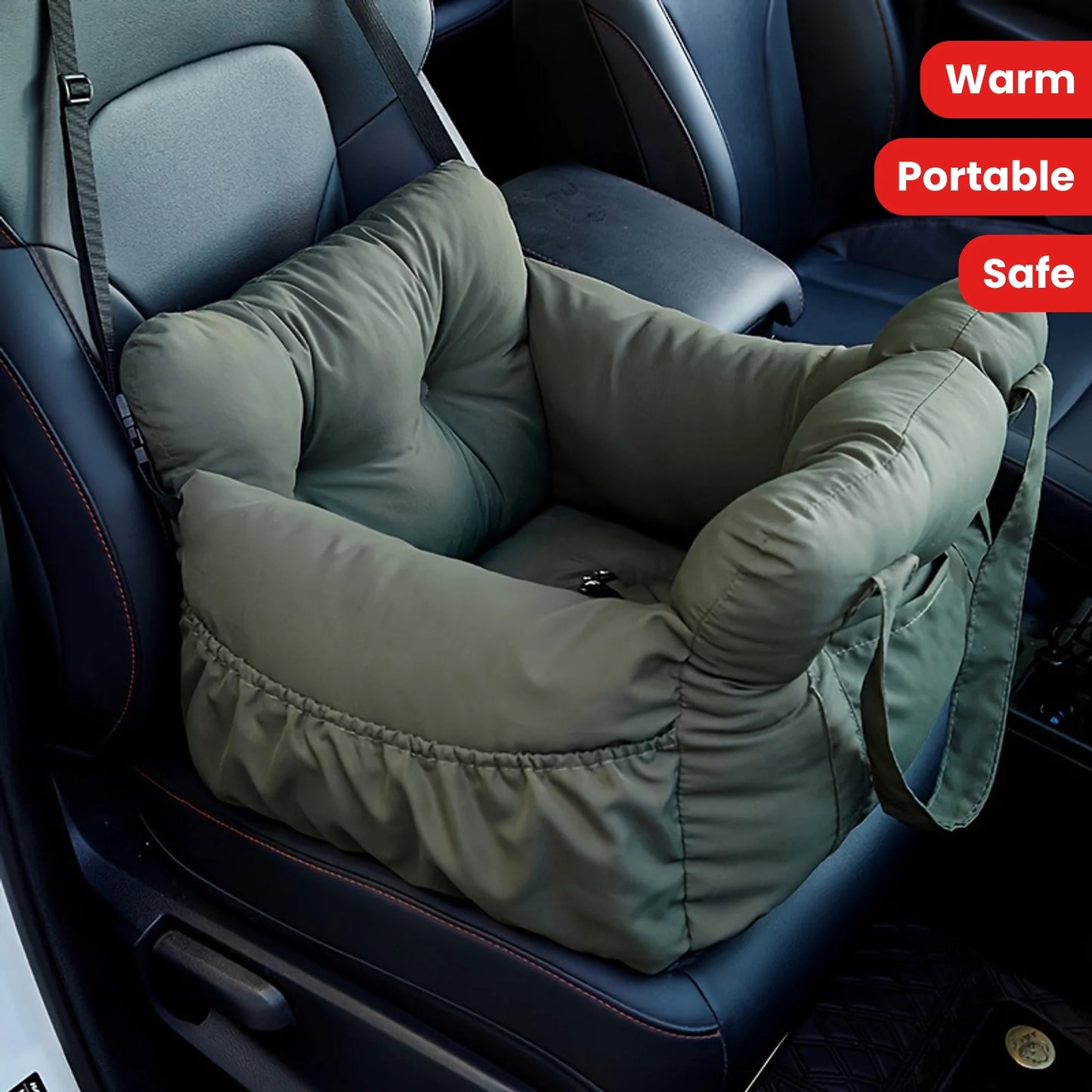 Dog Car Seat With Safety Belt Non Slip Travel Carrier