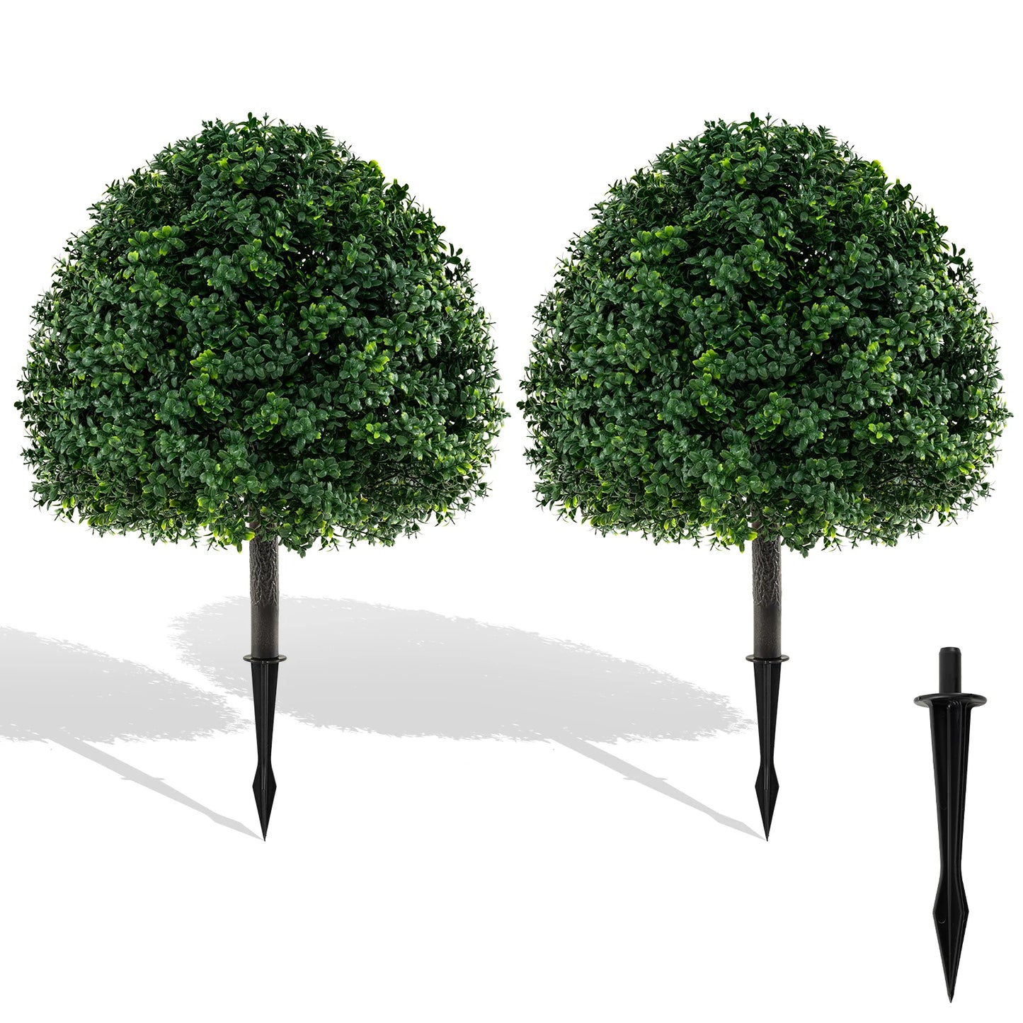 LIFEZEAL Boxwood Topiary Tree Set 2pcs With Ground Spikes