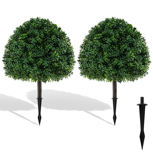 LIFEZEAL Boxwood Topiary Tree Set 2pcs With Ground Spikes