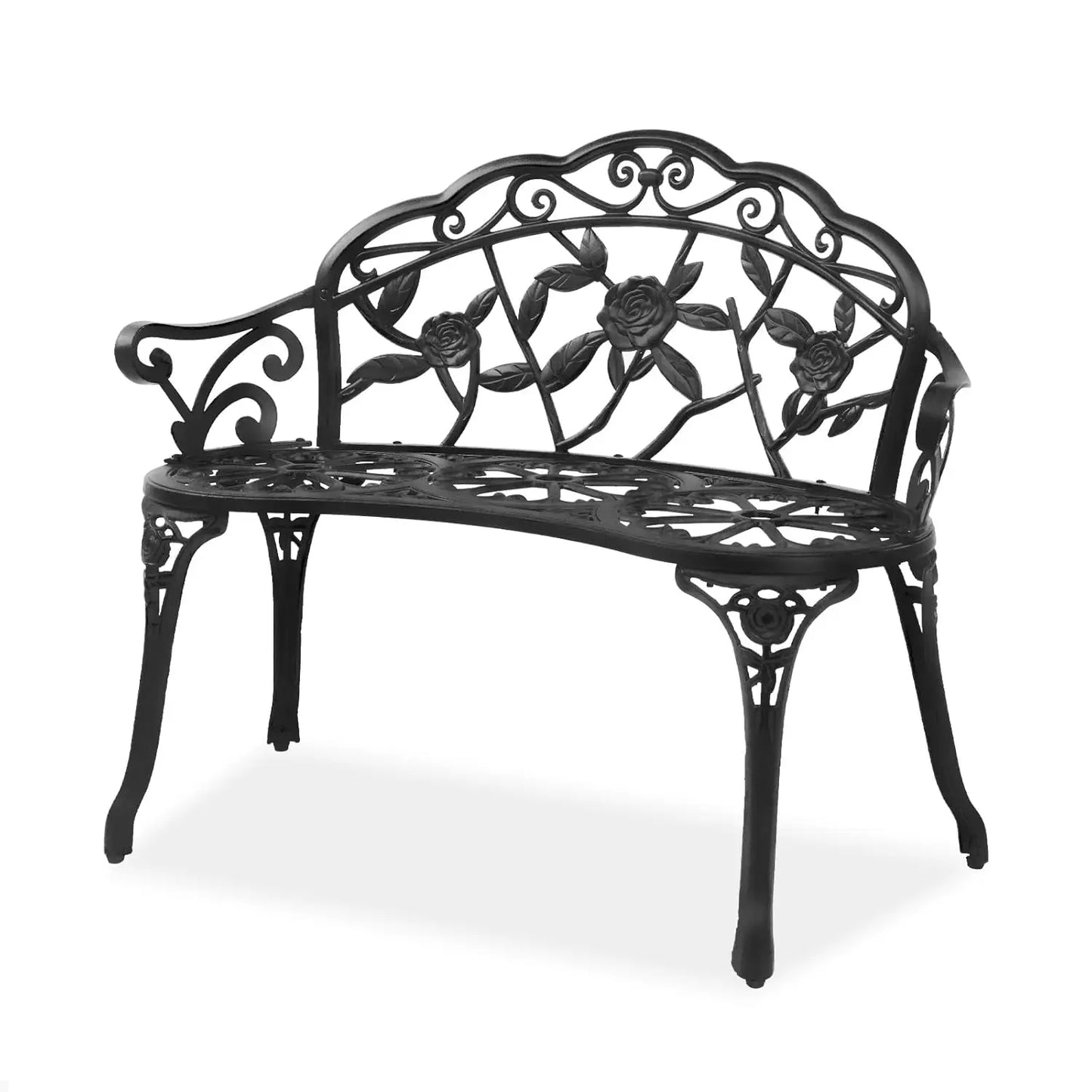 Antique Classic Patio Rose Bench For Two Cast Iron Aluminum