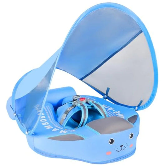 Non Inflatable Baby Pool Float With Canopy UPF50 Sun Protection