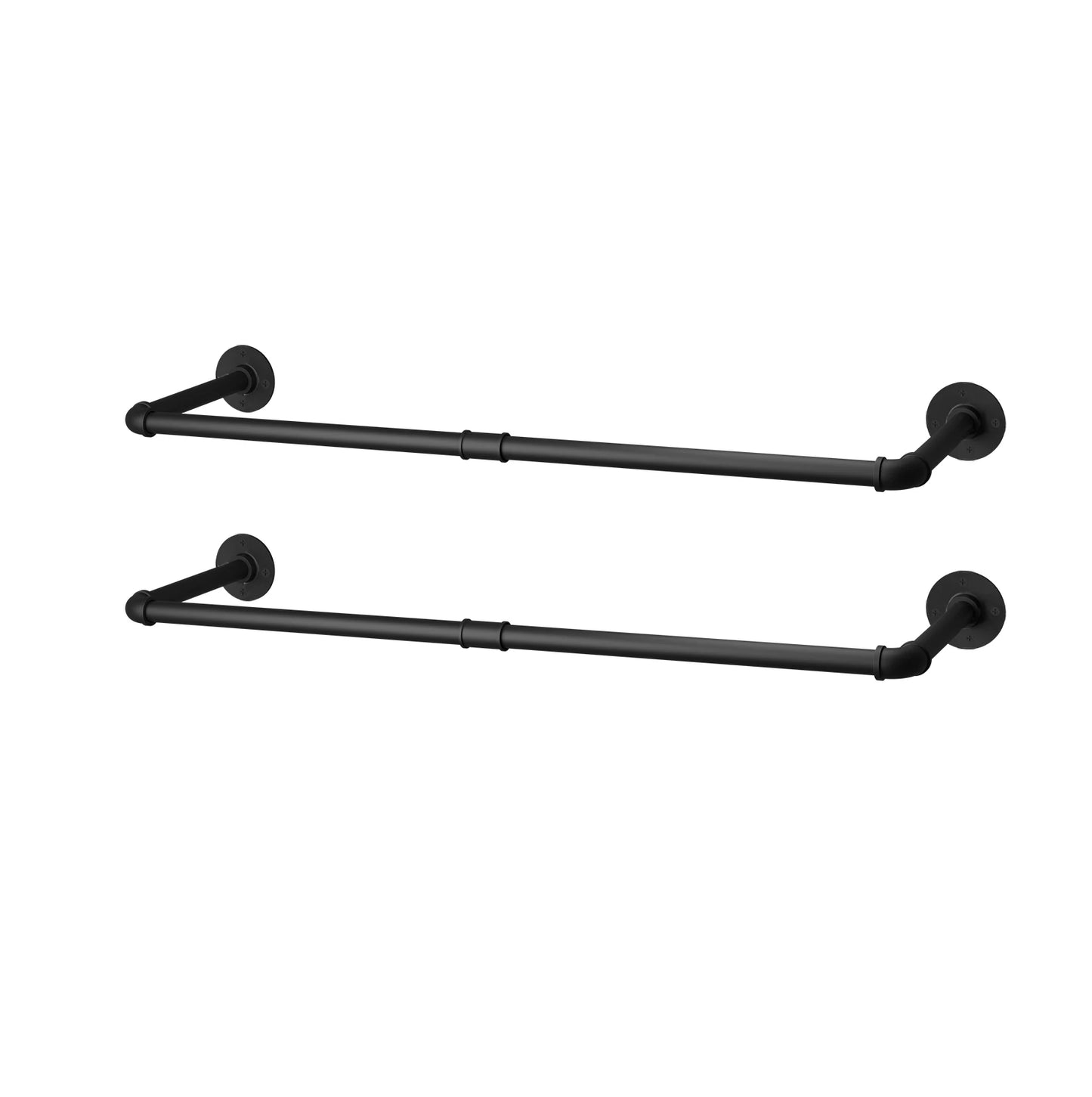 Industrial Pipe Clothes Rail Wall Mounted Garment Rack Closet Organizer