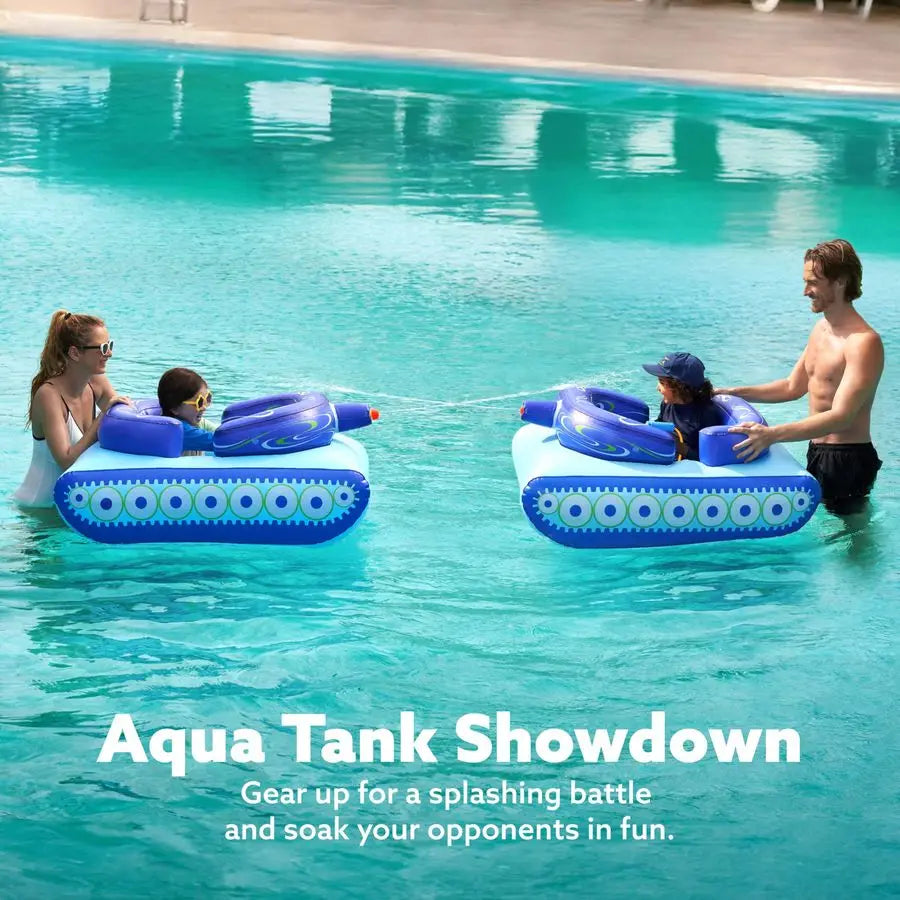 Inflatable Tank Pool Float For Kids With Water Gun Battle