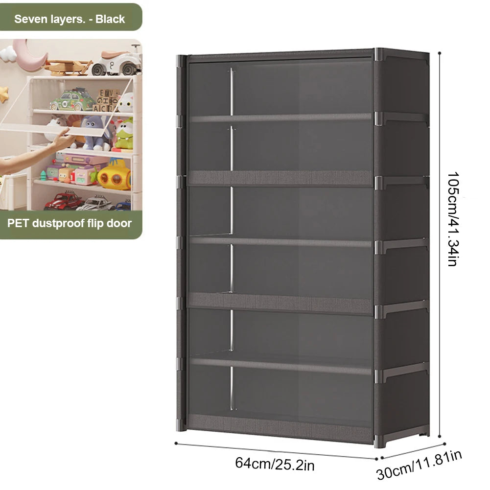 7 Layer Shoe Storage Cabinet Standing Rack With Flip