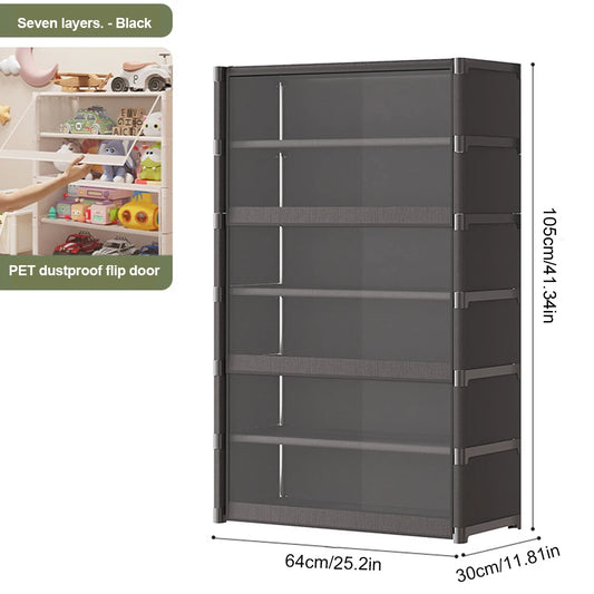 7 Layer Shoe Storage Cabinet Standing Rack With Flip