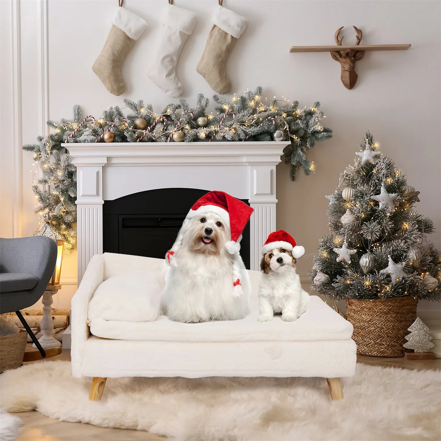 BINGOPAW Waterproof Pet Sofa Bed Raised Lounger For Dogs And Cats